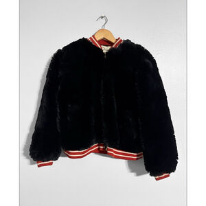 Cleobella Faux Fur Varsity Jacket